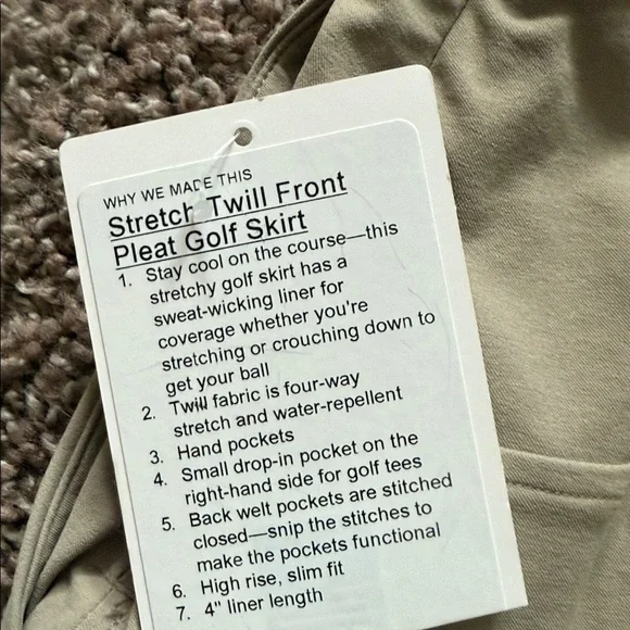 NWT Lululemon Stretch Twill Front Pleat Golf Skirt - Picture 11 of 12